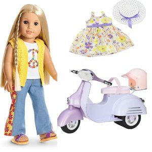 Julie American Girl Doll with Scooter, 2 Dresses, and Helmet! ❤️ 👧